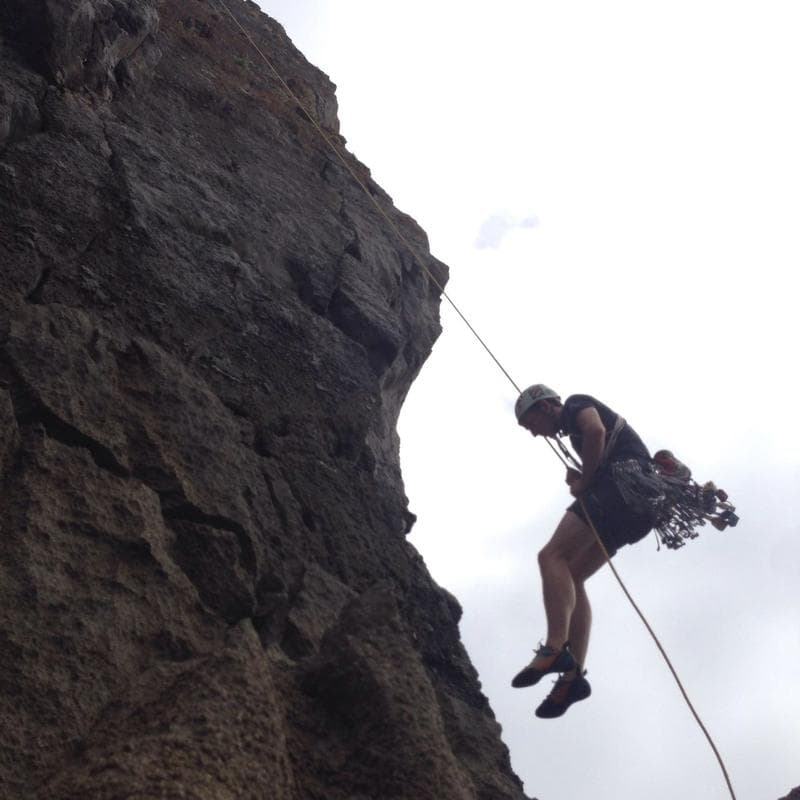 James abseiling 