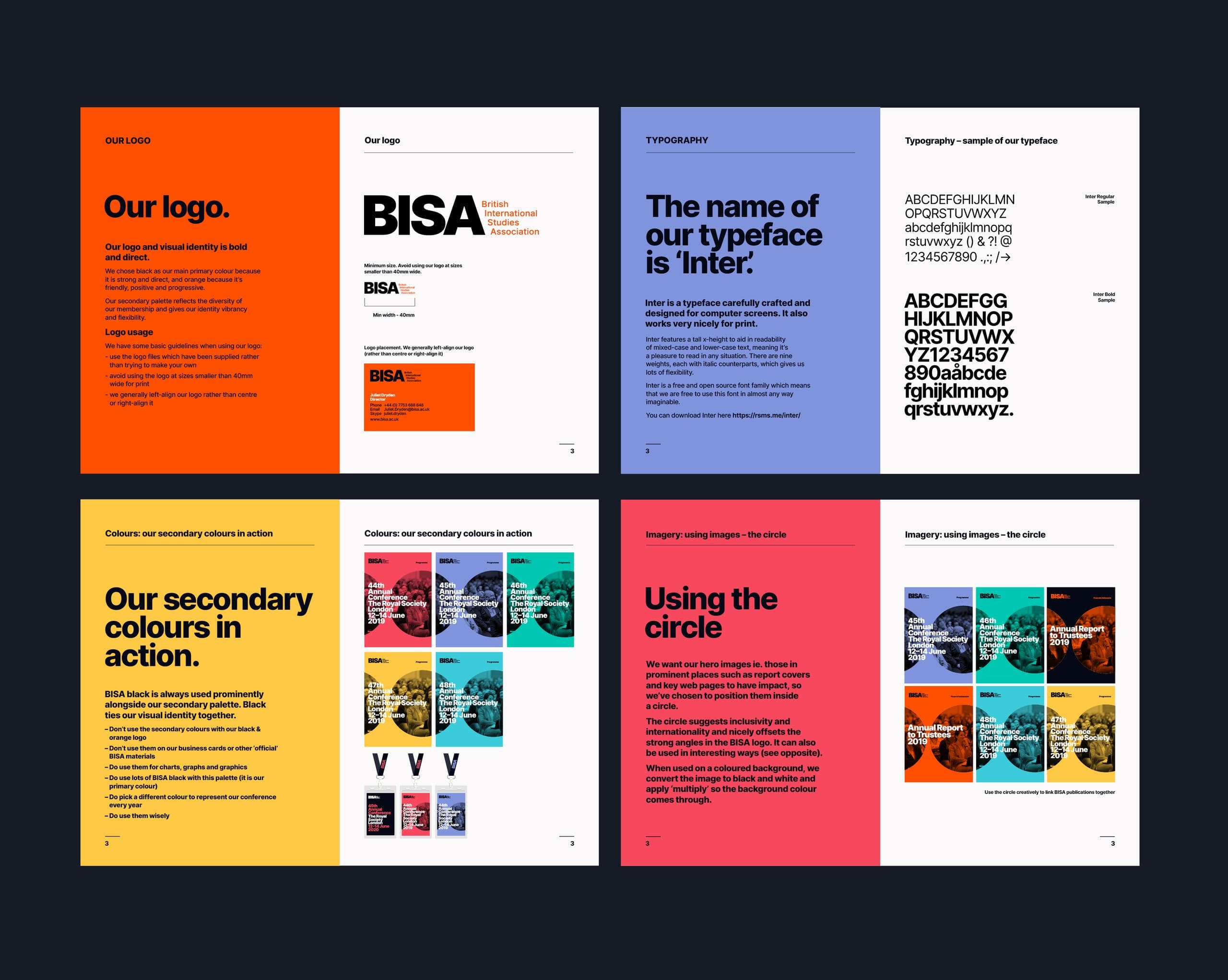 Some pages from the new brand guidelines