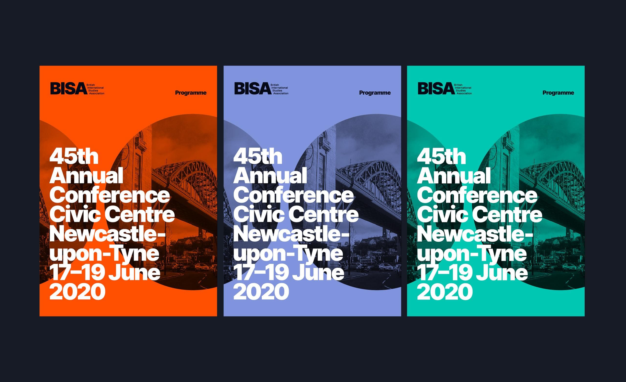 BISA conference programme covers in different colours