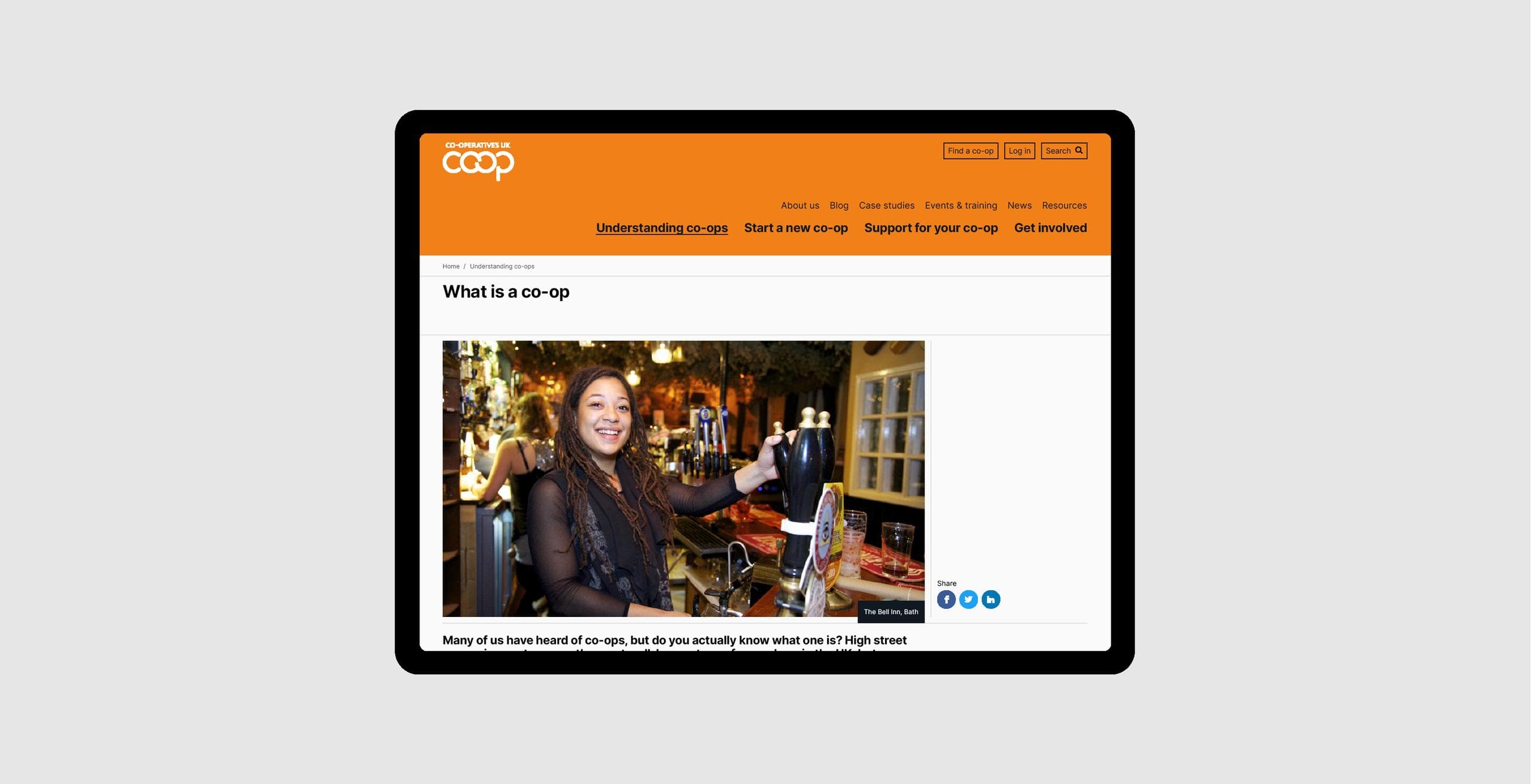 'What is a co-op' page