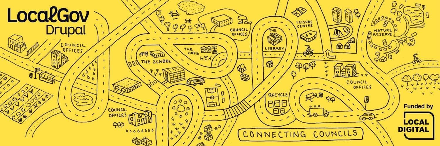 Illustrated map of local community venues, in the style of a doodle drawings.